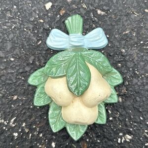 Vintage 1988 Lotus Cast Iron "Fruit Garland" Pear Door Knocker Solid Cast‎ Iron